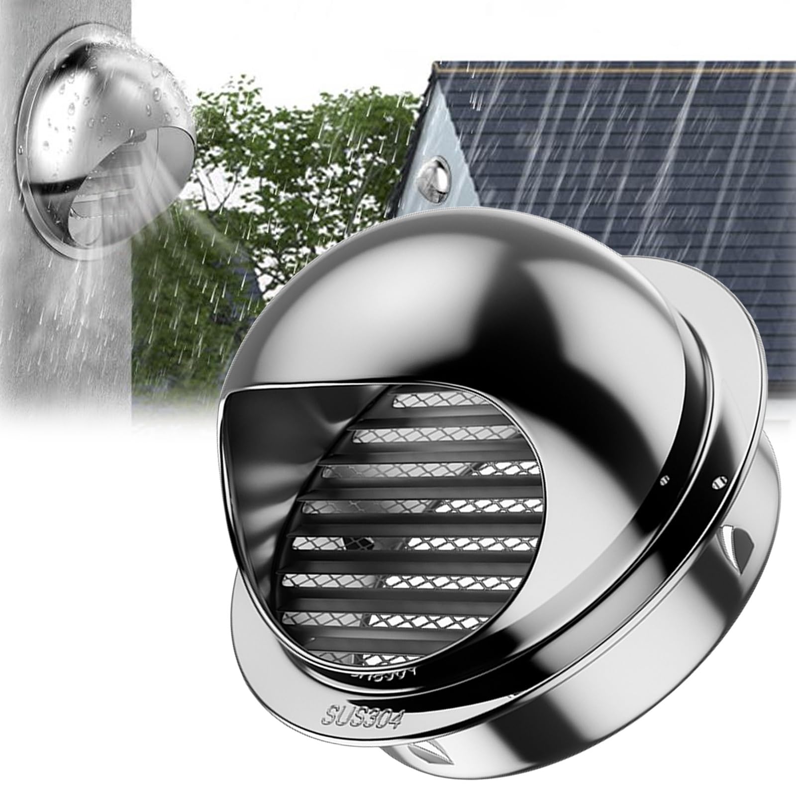 Amazon.co.jp: フード付き ステンレス ダクト 排気口、換気口 換気用